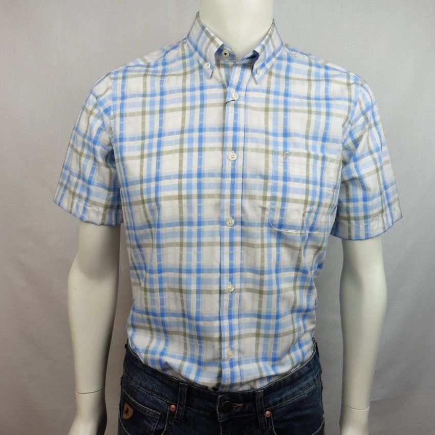 Camisa m/c cuadros azul y verde de Dos Galgos