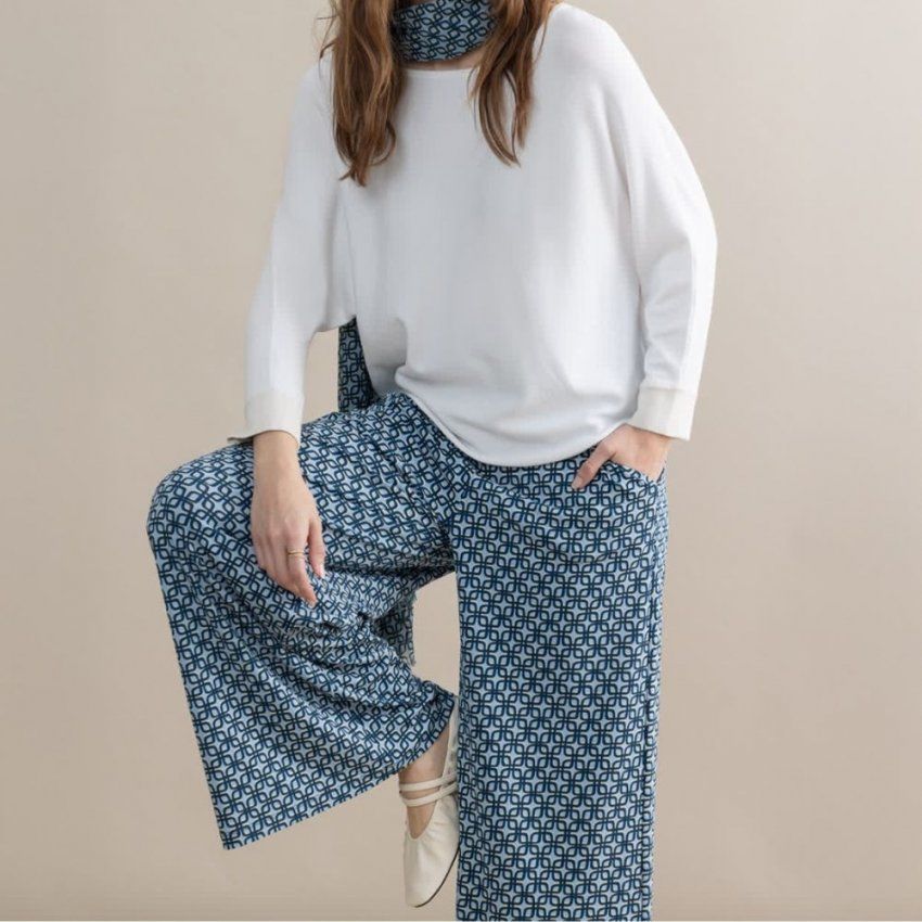 Pantalón de punto estampado geométrico de Surkana