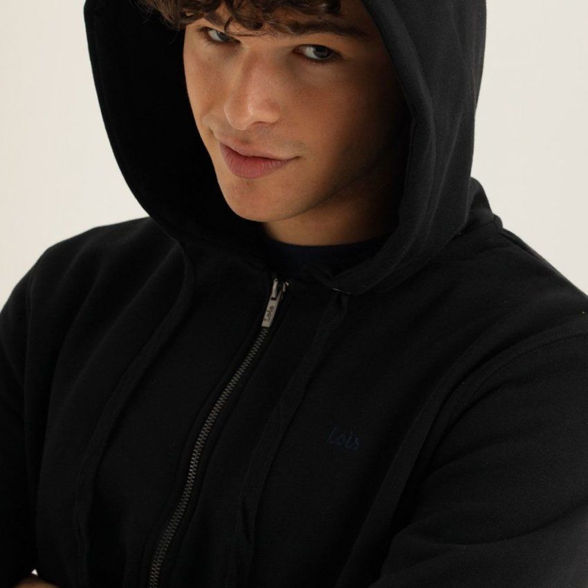 Sudadera cremallera negra de Lois