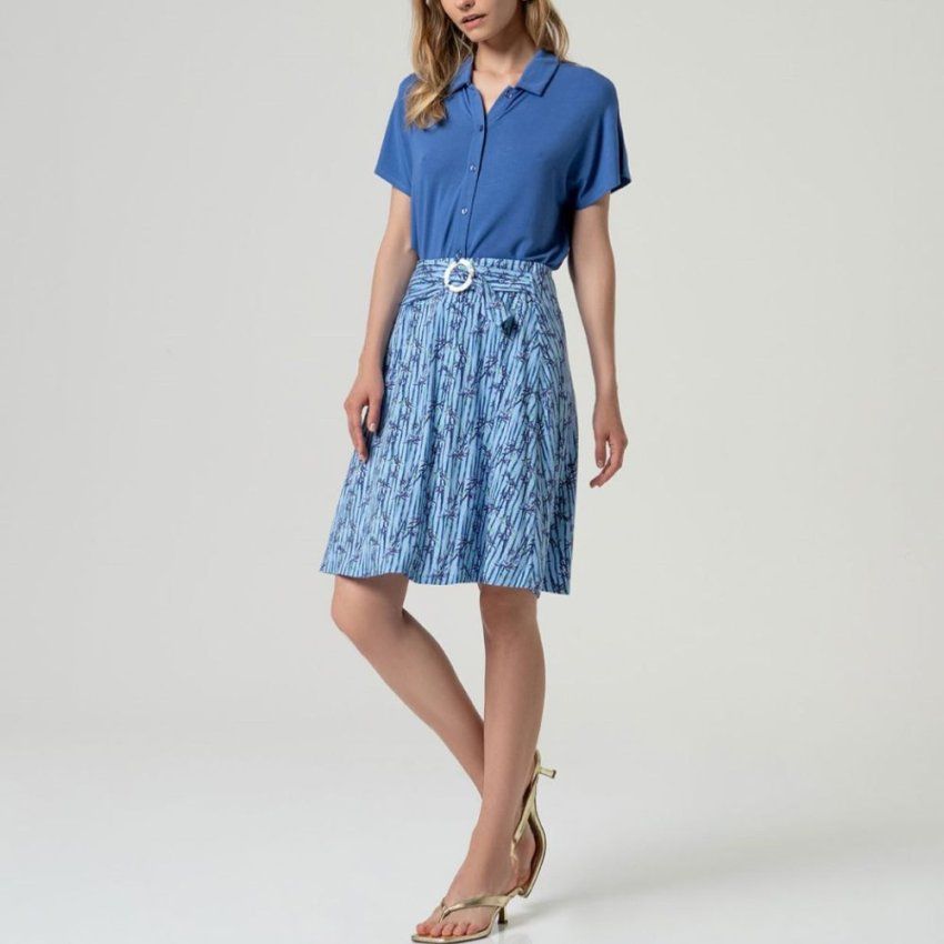 Camisa manga caida azul de Surkana