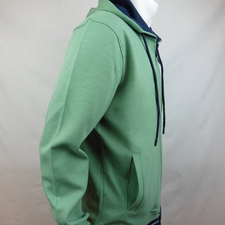 Sudadera cremallera verde de Dos Galgos