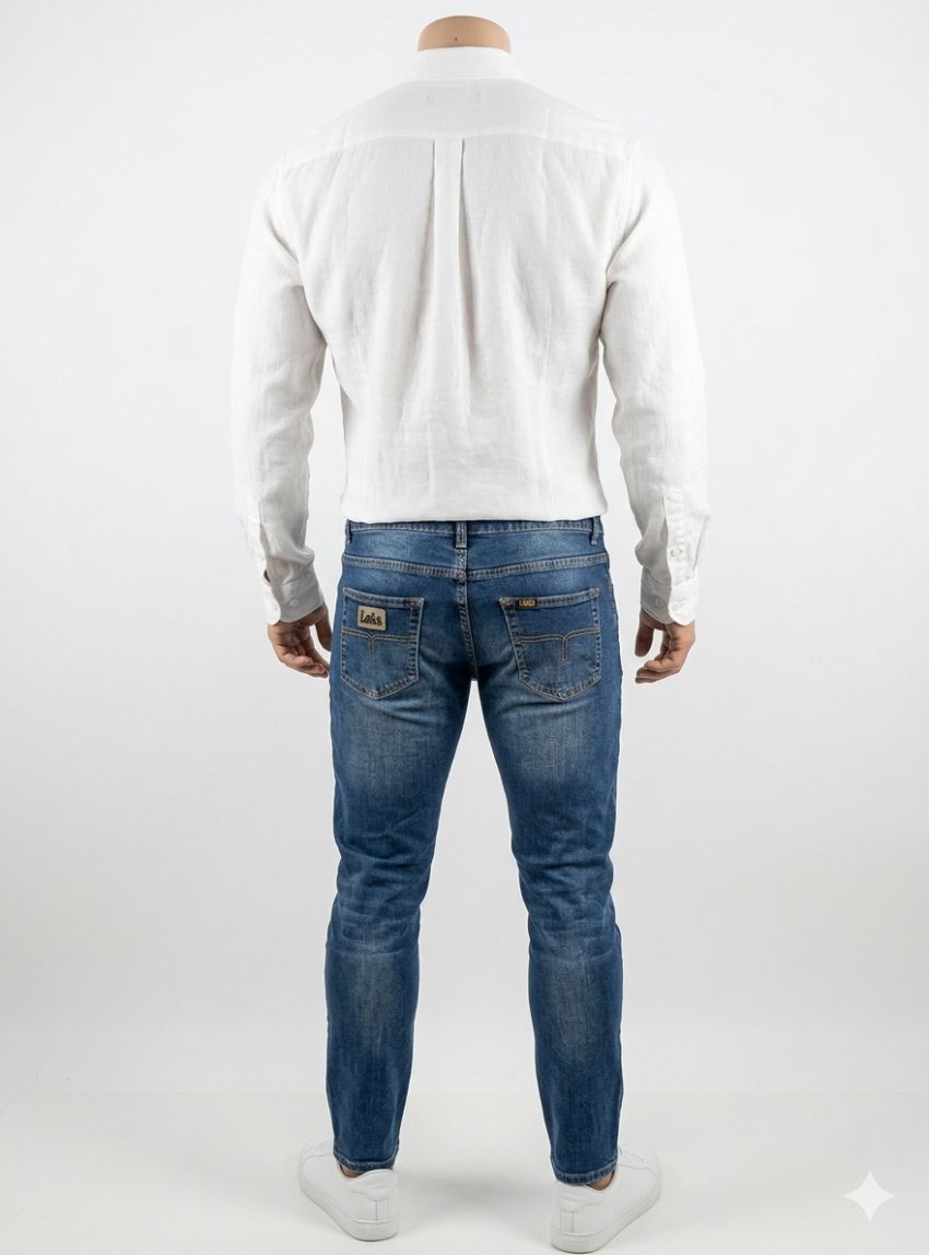 Camisa blanca lino de Dark & Fish