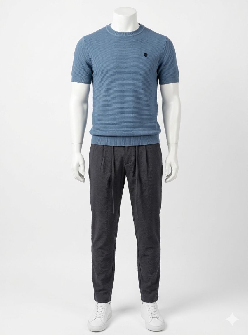 Pantalón goma cintura azul marino de Alexander & Co.