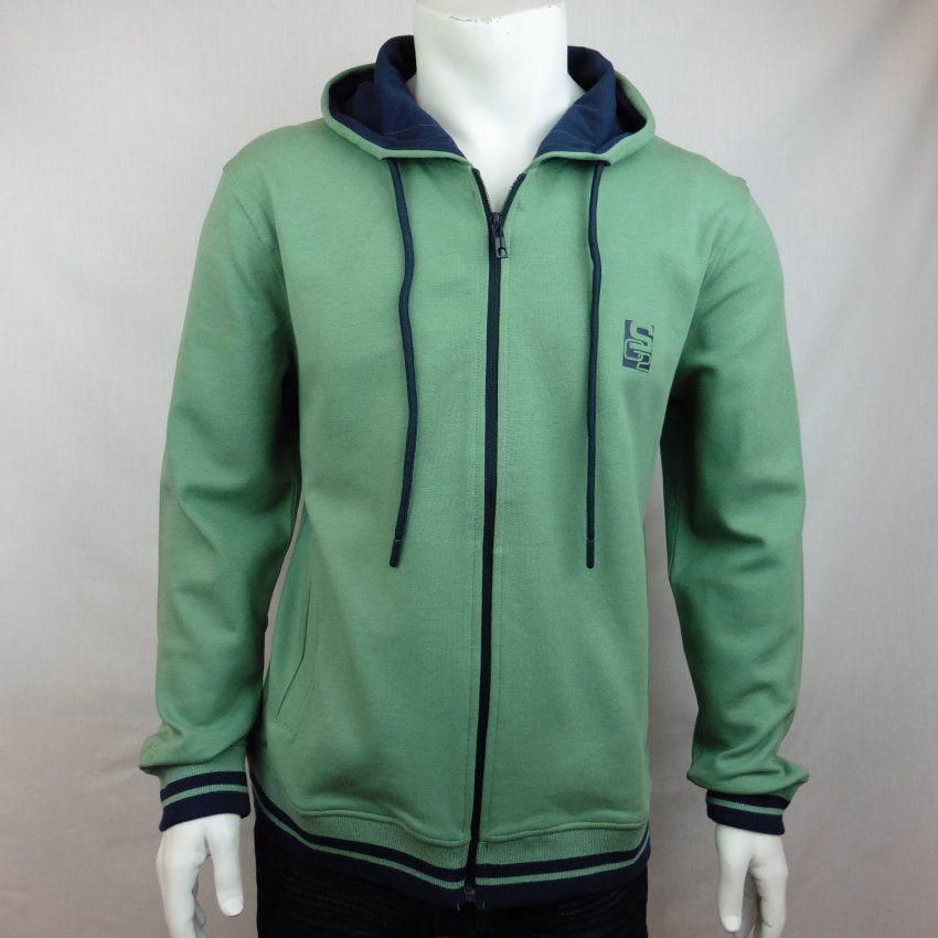 Sudadera cremallera verde de Dos Galgos