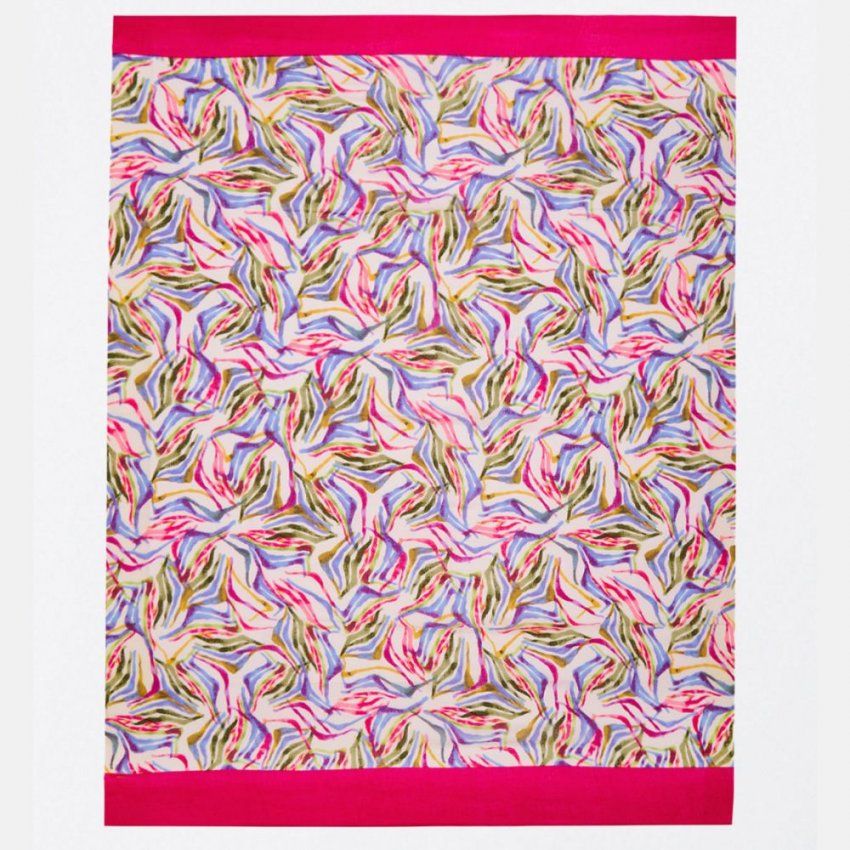 Pañuelo buganvilla con estampado morado, verde y marrón de Surkana