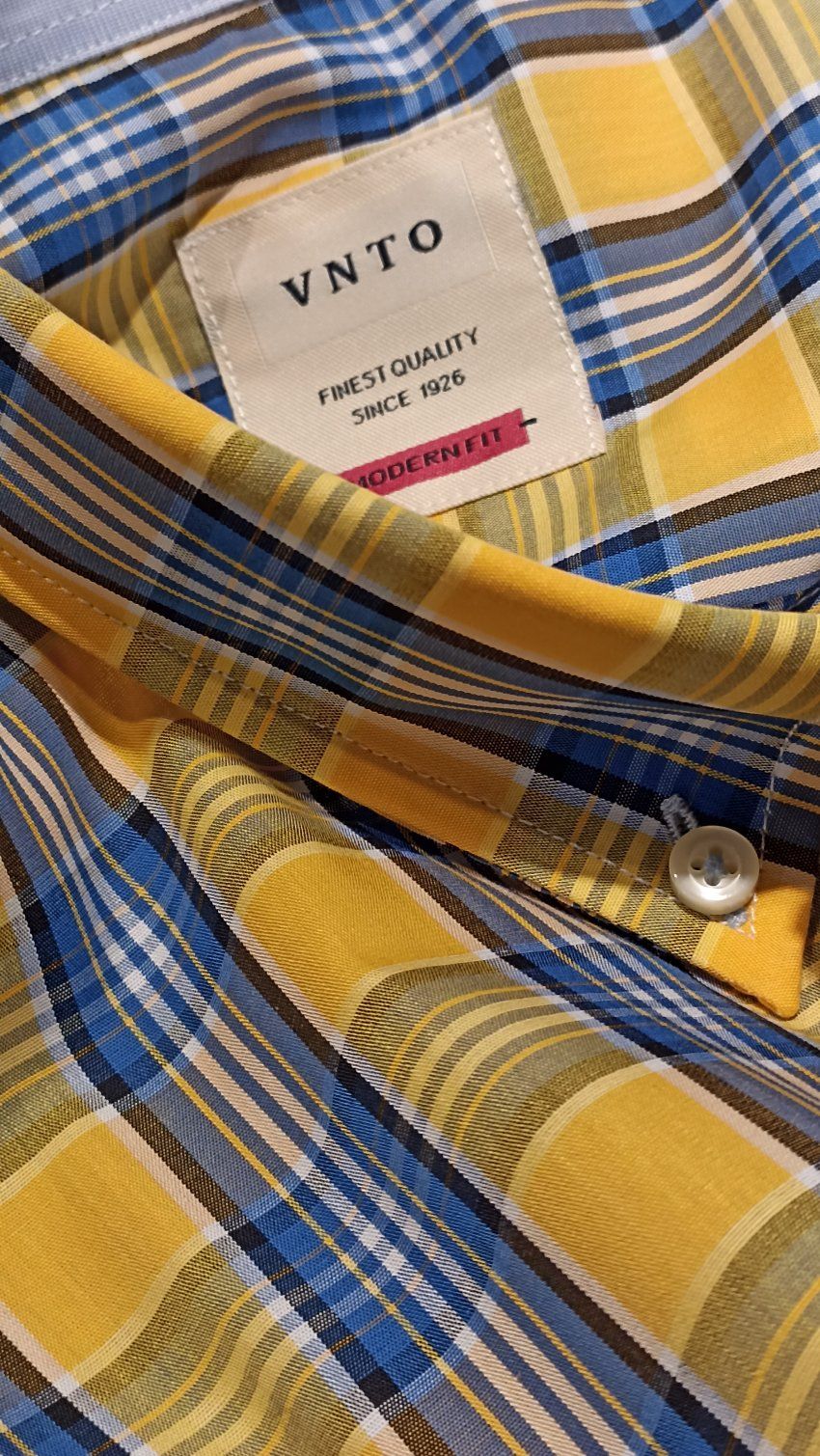 Camisa mc cuadros ocre de VNTO