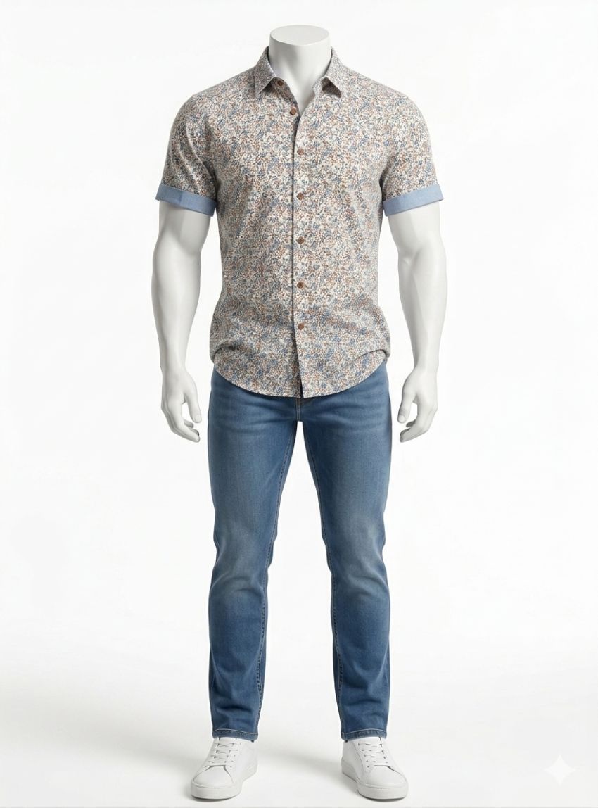 Camisa mini flores azules de Corsare