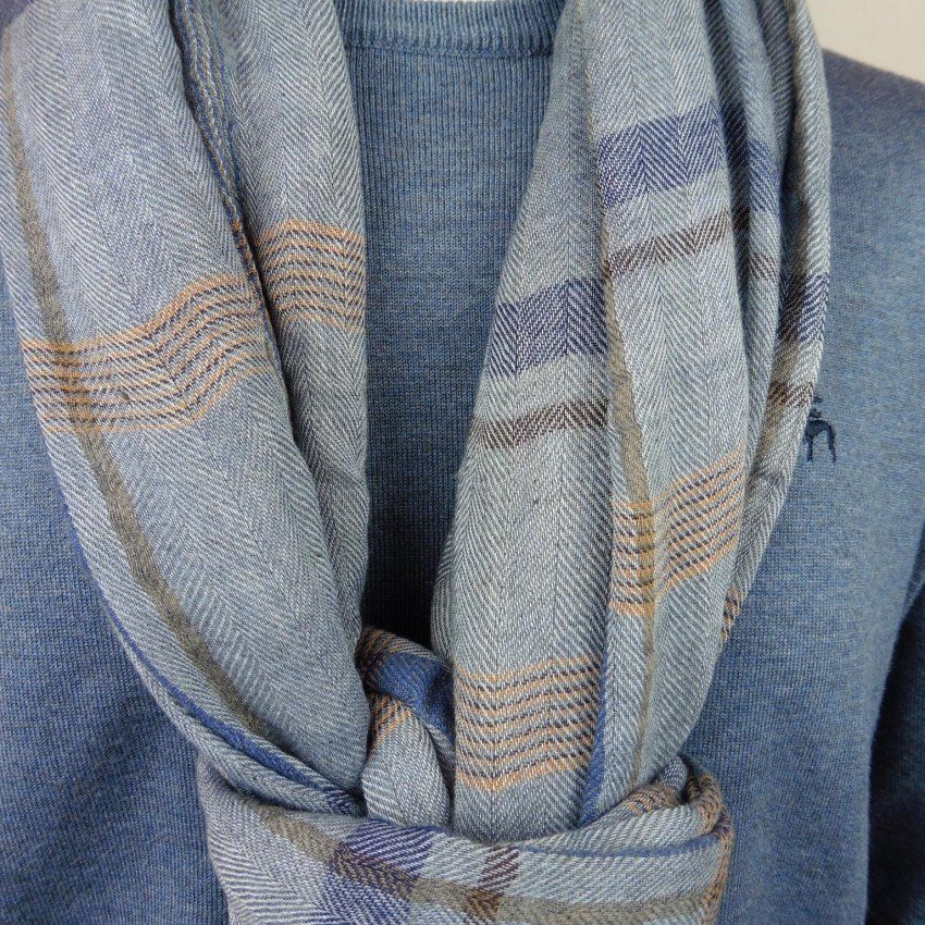 Foulard fino cuadros azul de Boccola