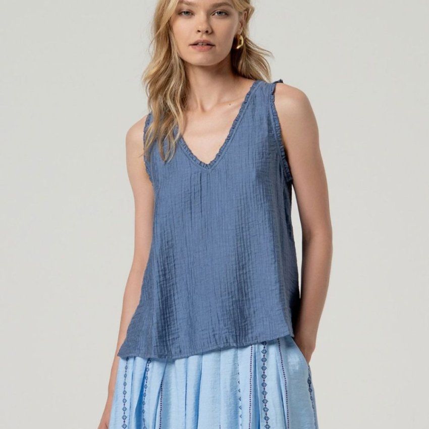 Top azul tejano de Surkana