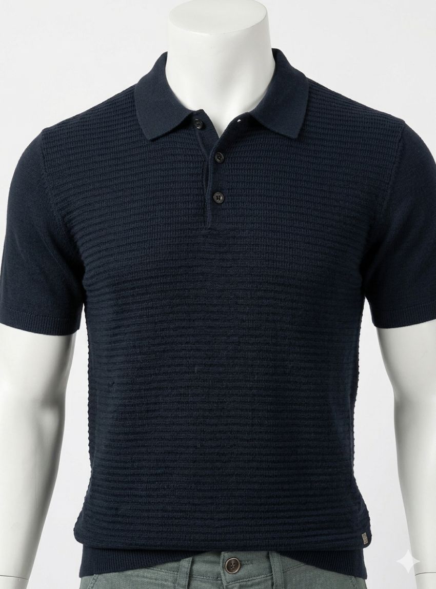 Polo punto algodón azul marino de Gendive