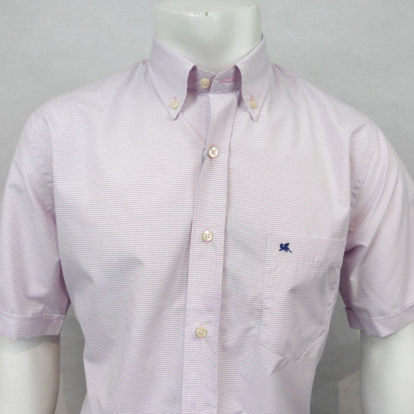 Camisa m/c mini cuadros rosa azul de VNTO