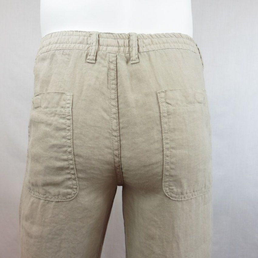 Pantalón lino goma arena de Tayron's