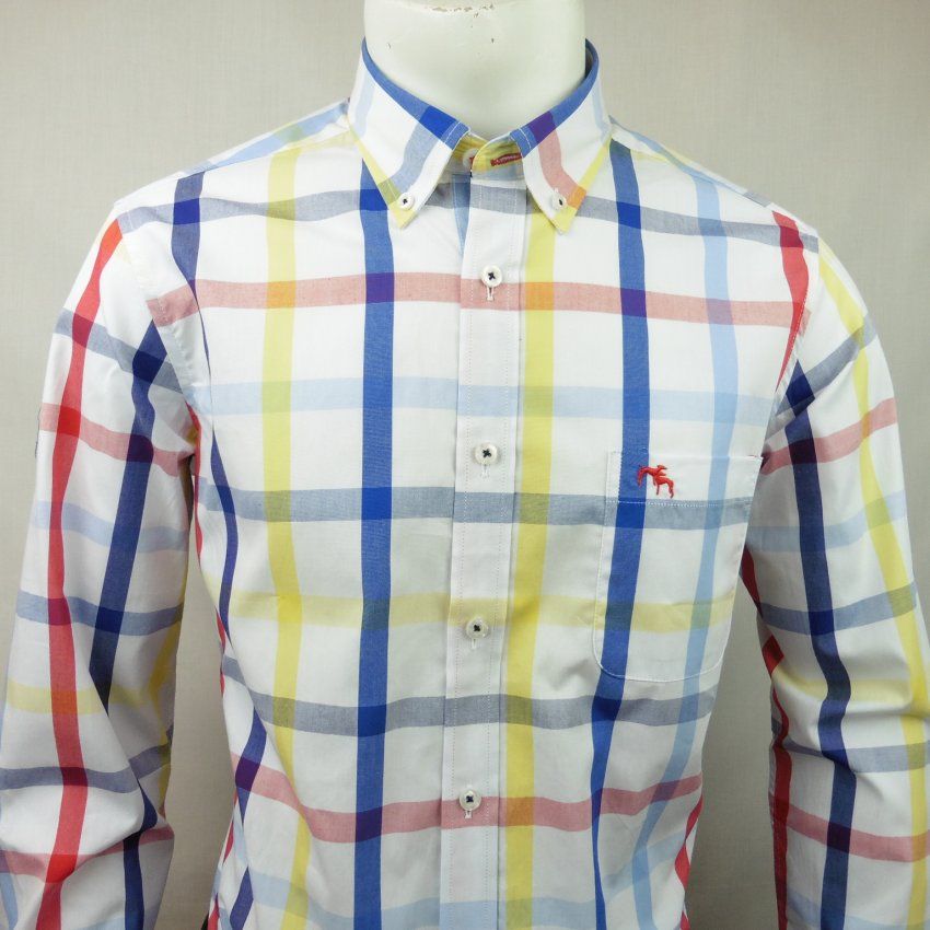 Camisa cuadros azul, rojo y amarillo de Dos Galgos