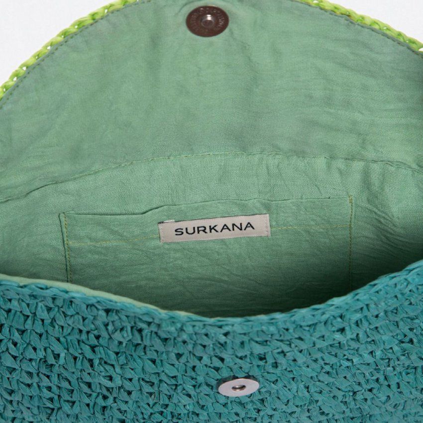 Bolso rafia verde de Surkana