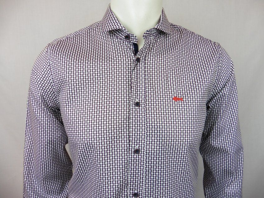 Camisa marrón estampado blanco de Dark & Fish