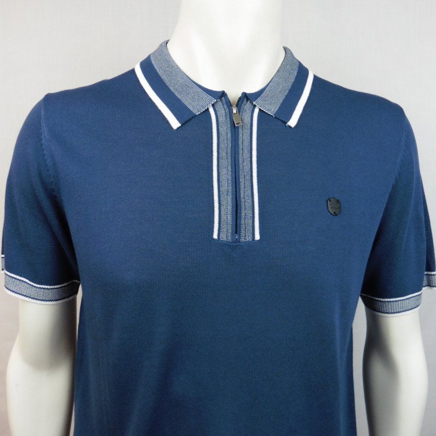 Polo cremallera azul de Dark & Fish