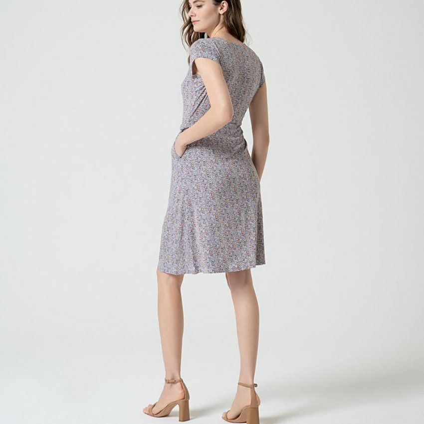 Vestido manga caída rayotes de Surkana