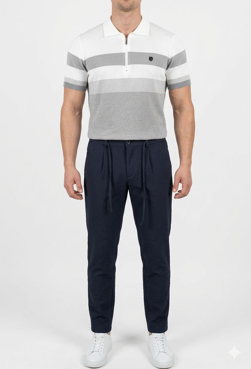 Polo de punto blanco cremallera de Dark & Fish