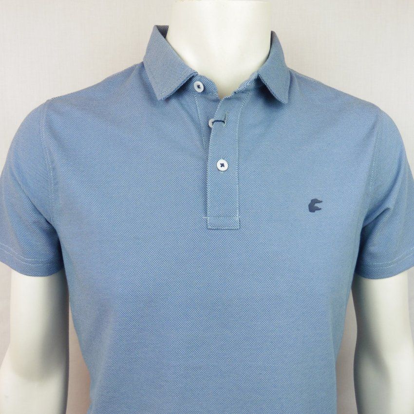 Polo azul micro dibujo de Dos Galgos