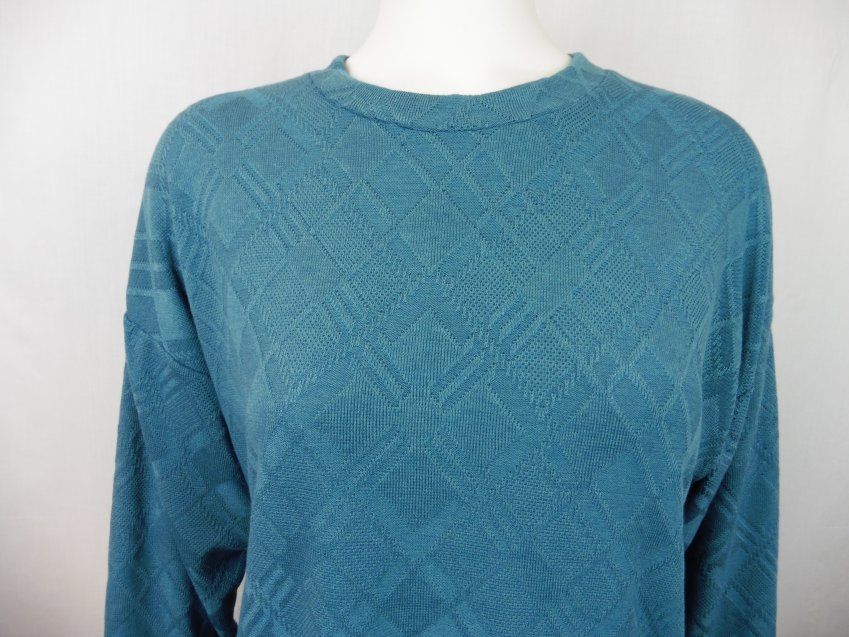 Jersey azul rombos de Lourdes Castillo