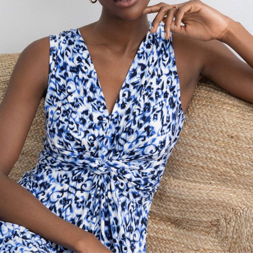 Vestido largo estampado azul de Surkana