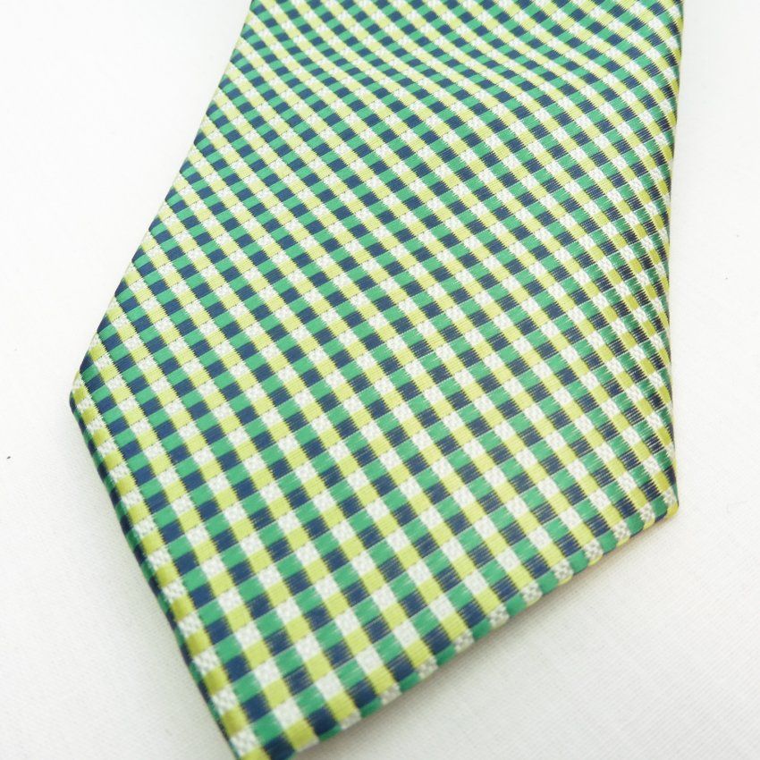 Corbata mini cuadros tonos verdes de Boccola