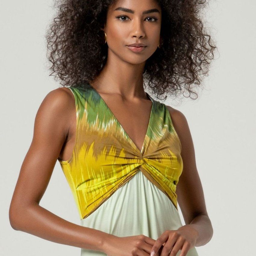 Vestido largo dibujo vertical lima de Surkana