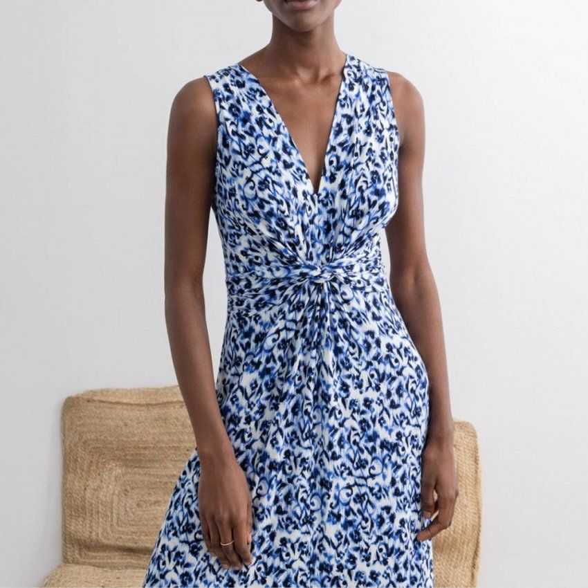 Vestido largo estampado azul de Surkana