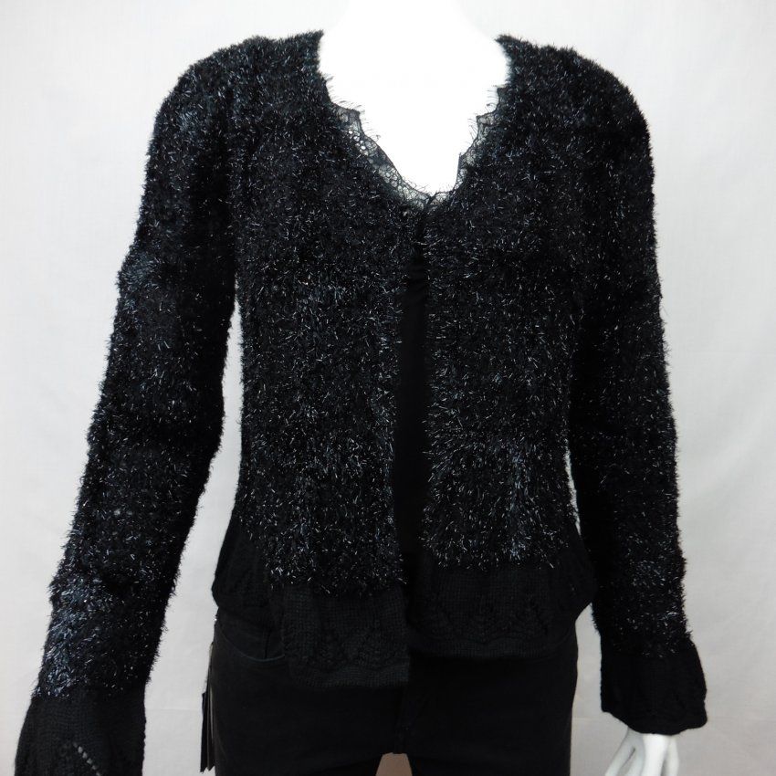 Chaqueta tricot negro brillo de Guitare