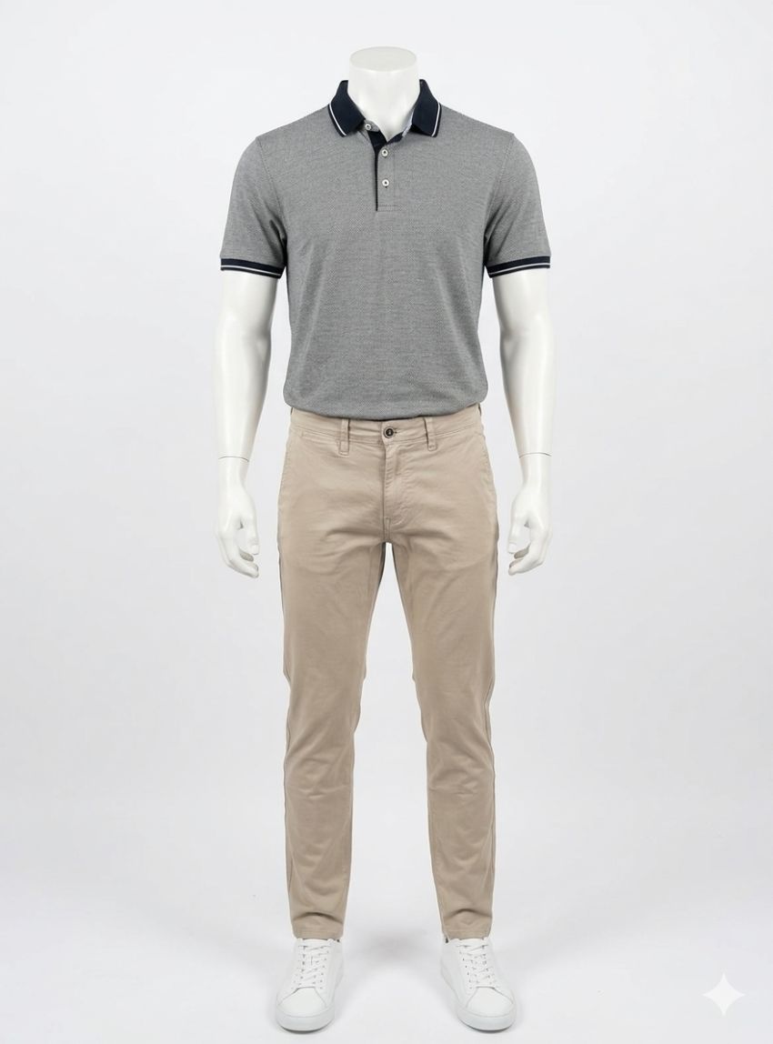 Polo puntos azul marino y blancos de Tomé