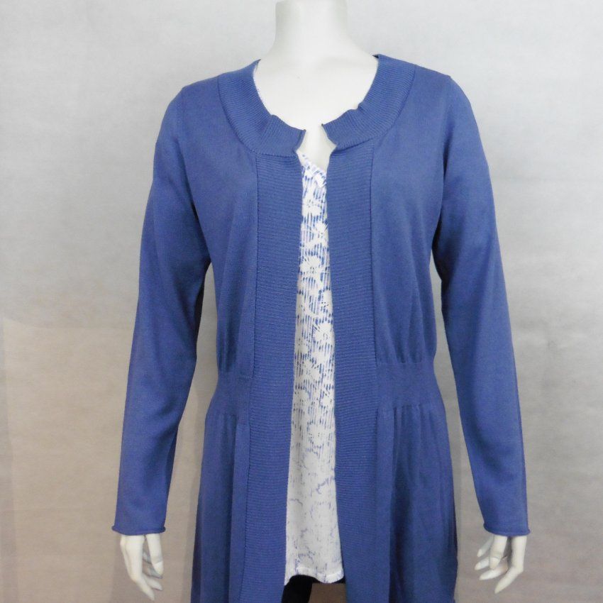 Chaqueta tricot larga azul de Guitare