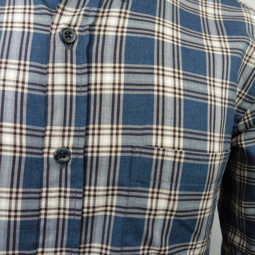 Camisa cuadros azul y marrón de Corsare