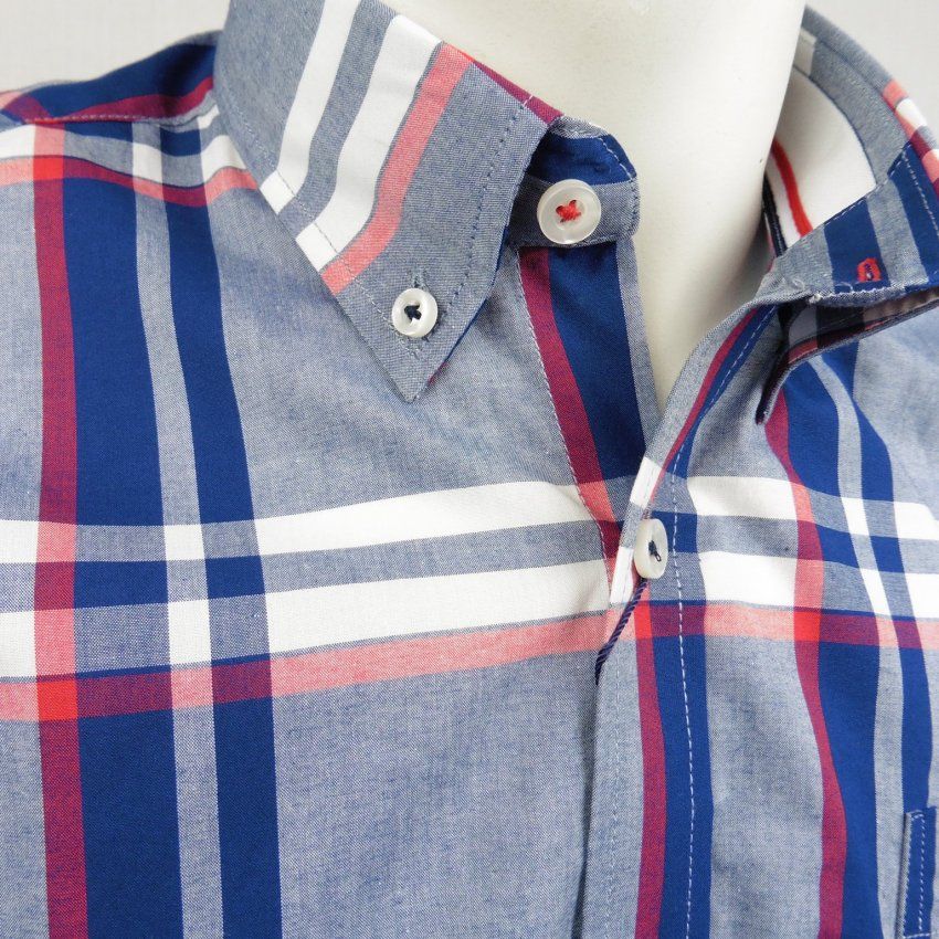 Camisa cuadros azul y rojo de Dos Galgos
