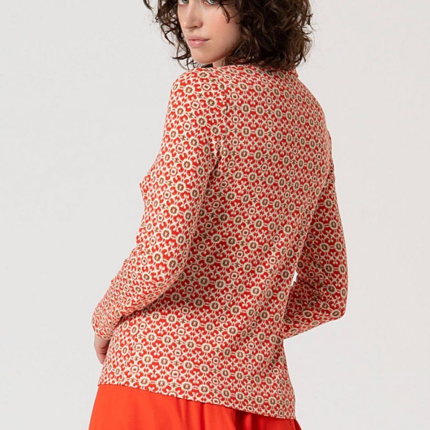 Camisa de punto estampado rojo de Surkana