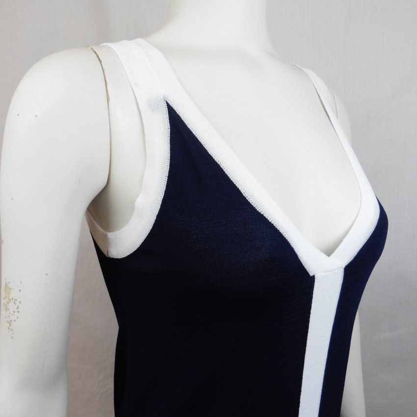 Vestido largo azul marino de punto de WNT Collection
