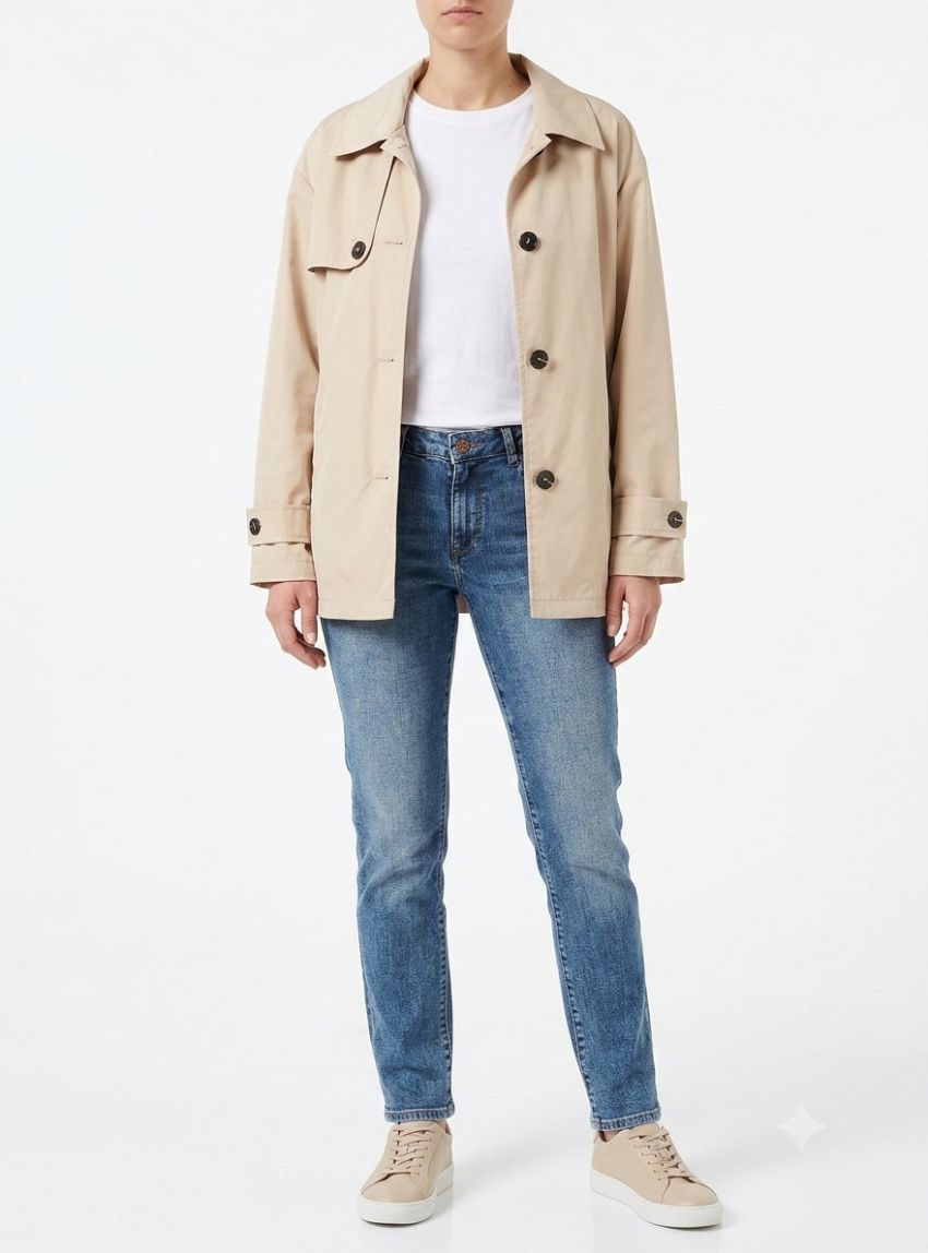 Cazadora tipo gabardina beige de WNT Collection