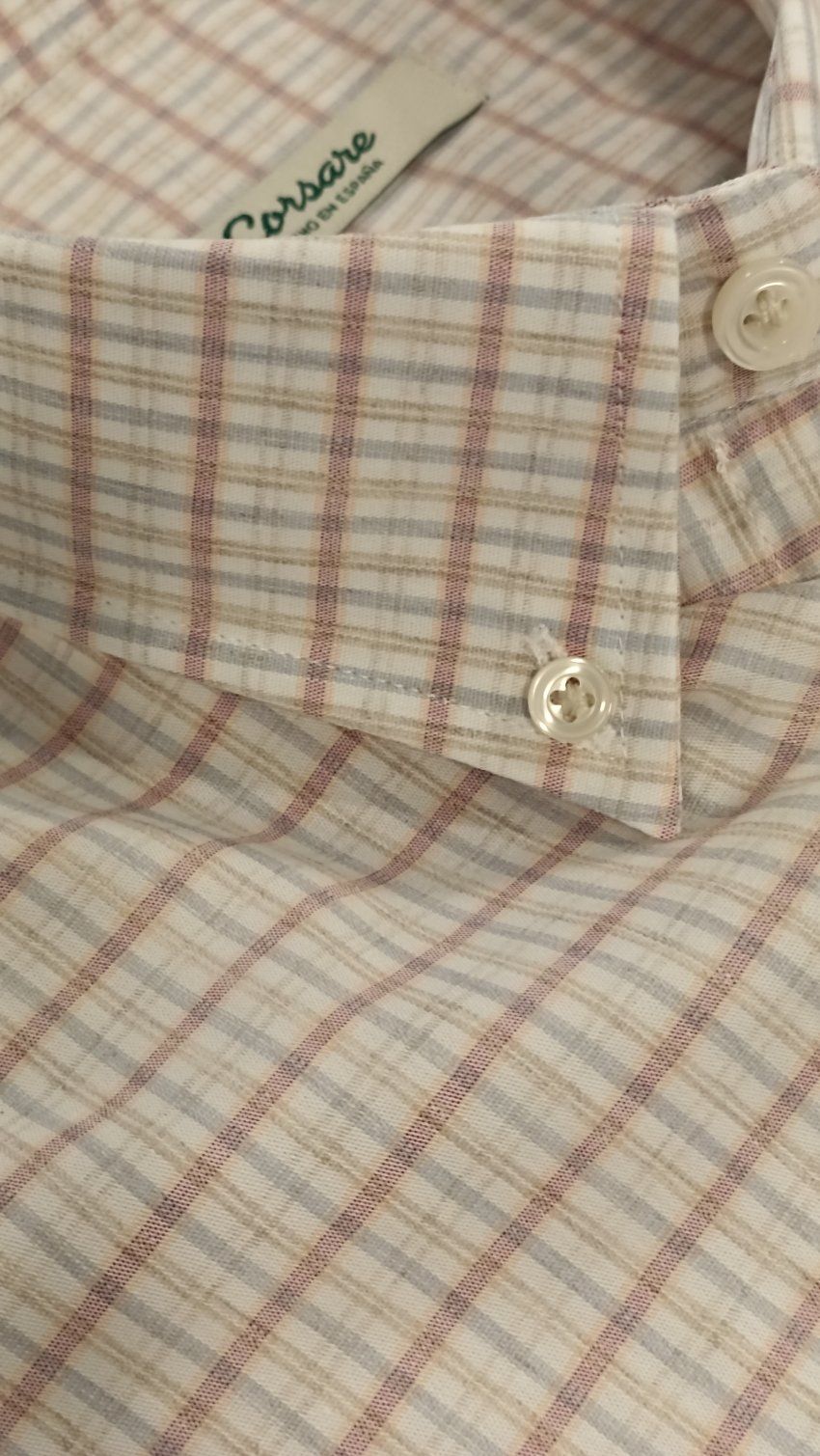 Camisa cuadros rosa, celeste y beige de Corsare