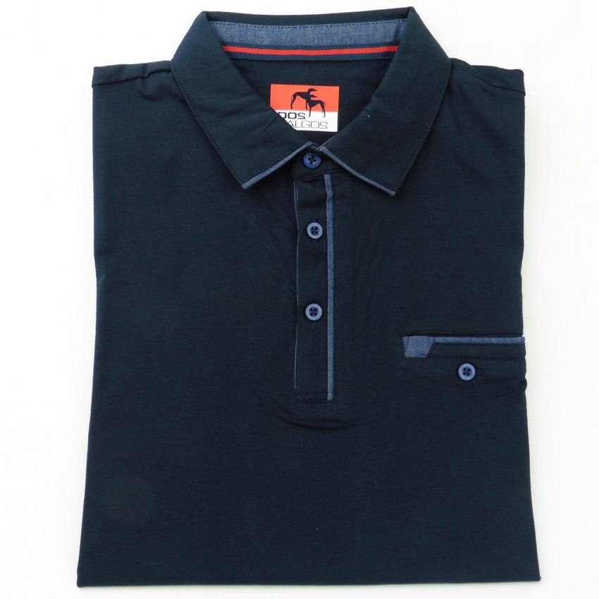 Polo azul marino de Dos Galgos