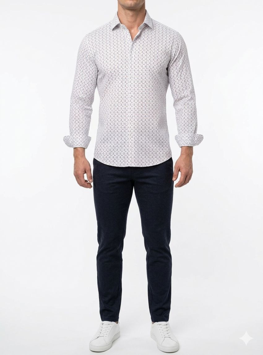 Camisa dibujo rojo y azul de Corsare