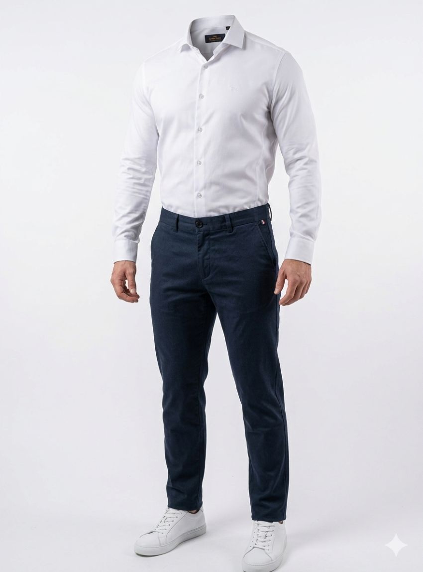 Camisa blanca bambú de Dark & Fish