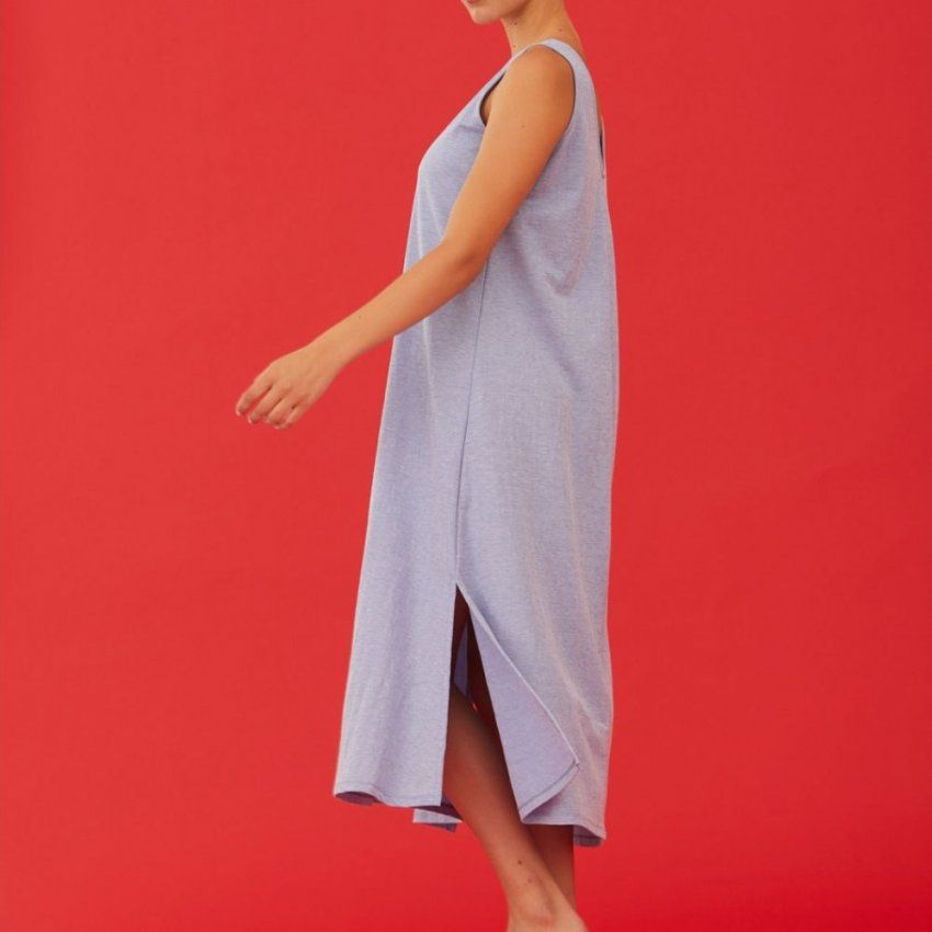 Vestido largo azul tejano de WNT Collection