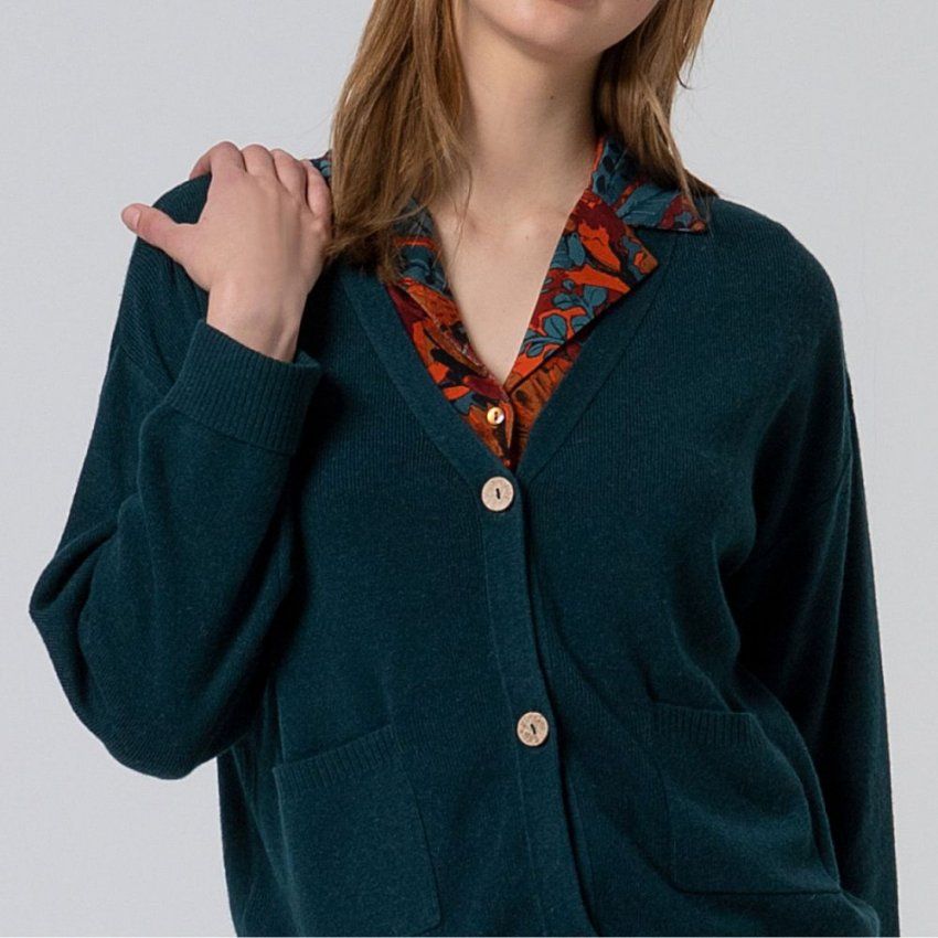 Chaqueta tricot oversize verde de Surkana