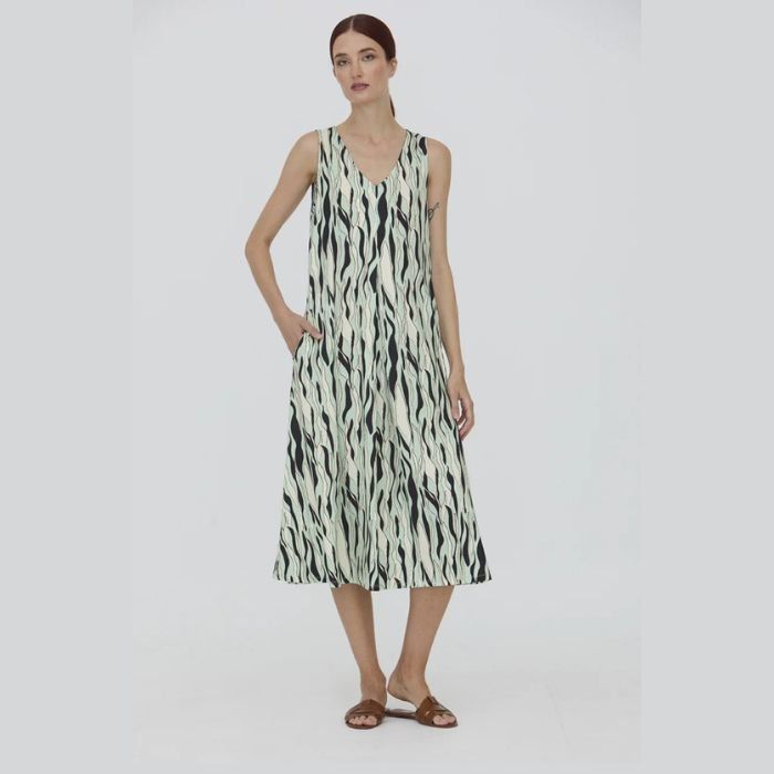 Vestido largo estampado de punto de WNT Collection