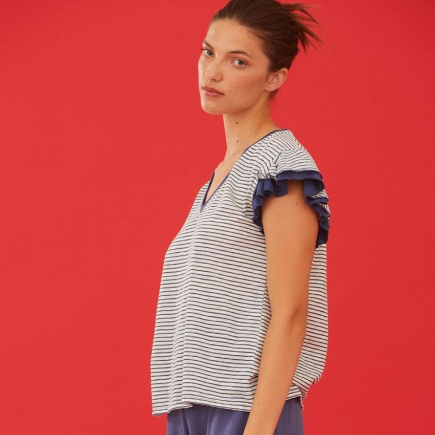 Camiseta rayas volantes de WNT Collection