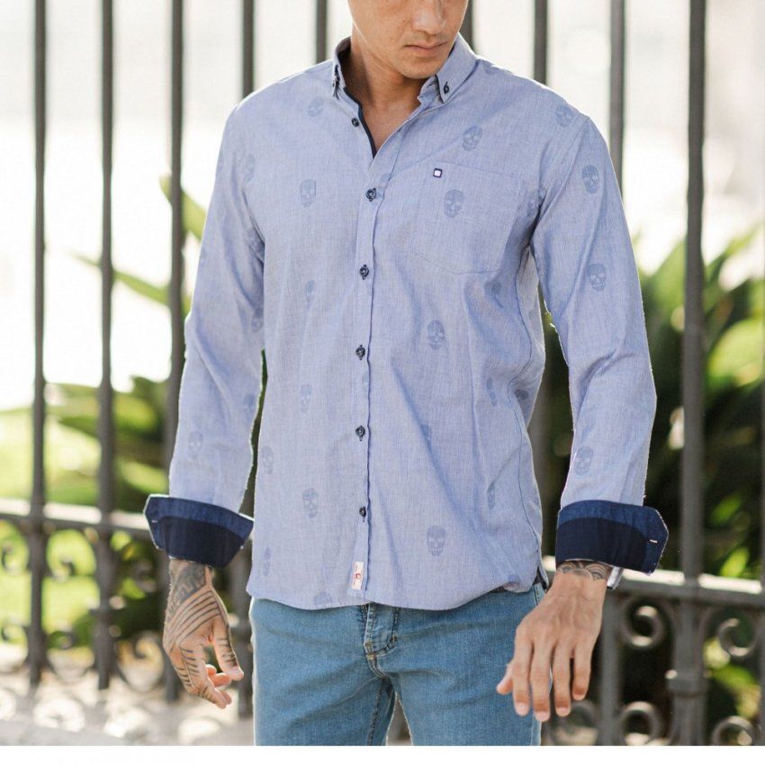 Camisa espiga calavera de Yellow Skin