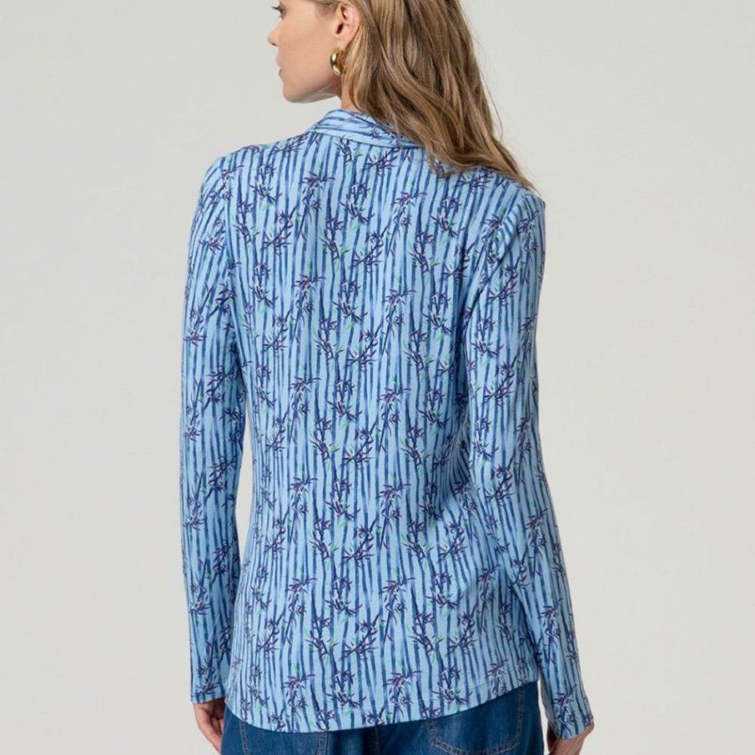 Camisa de punto estampado azul de Surkana
