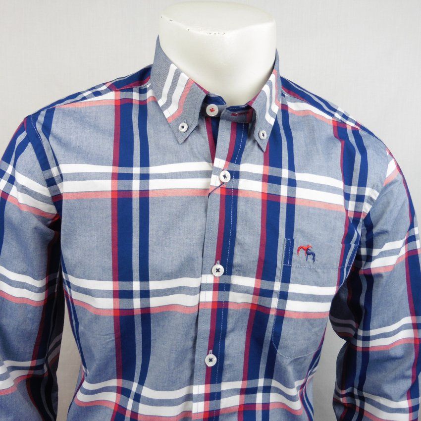Camisa cuadros azul y rojo de Dos Galgos