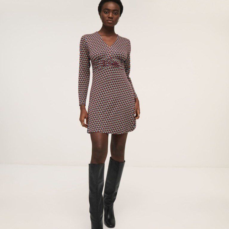 Vestido estampado pequeño berenjena de Surkana