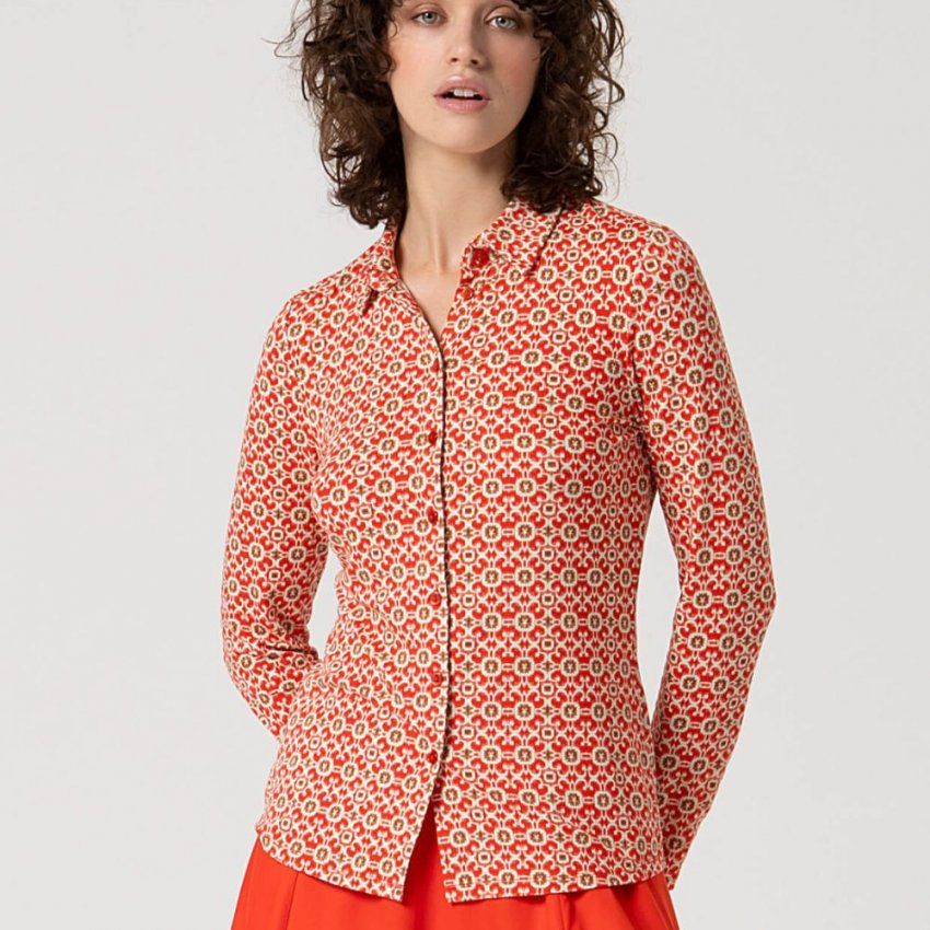 Camisa de punto estampado rojo de Surkana