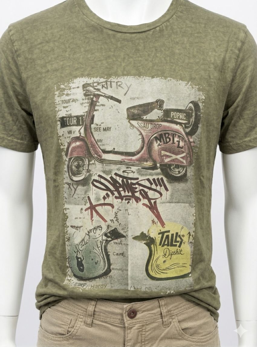 Camiseta verde moto de Helios Collection
